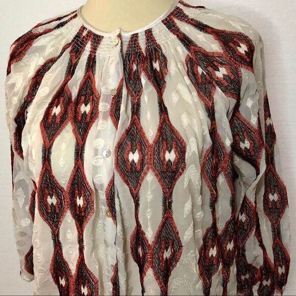 LINE & DOT ANTHROPOLOGIE EMBROIDERED BLOUSE - Picture 3 of 10